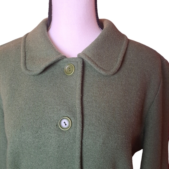 Talbots large jacket wool alpaca olive green career business - Picture 3 of 6